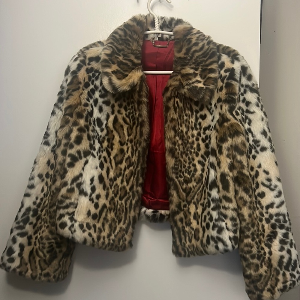 Express jacket leopard never been worn faux fur